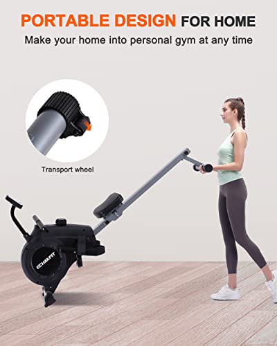 ECHANFIT Magnetic Rower Machine with 16-Level Silence Resistance for Whole Body Rowing with LCD Monitor for Home Gym, Cardio Exercise and Strength Training
