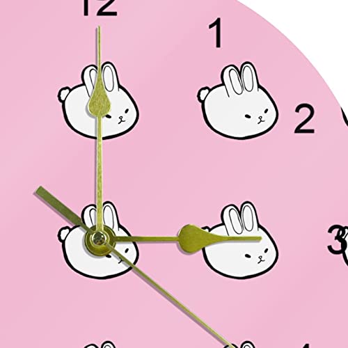 Horloge murale de chambre à coucher décorative avec lapins mignons - 3