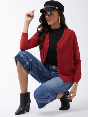 Image of Pivl Womens Winter Season V Neck Full Sleeves Sweater /Cardigan