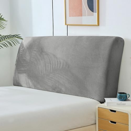 Bett Kopfteil Bezug Plüsch - Elastische Hülle Staubdicht Für Kopfboard 150-170cm (Pink Queen)