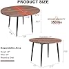 42 Round Dining Table for 4, 54 Oval Dining Table for 6, Extendable Kitchen & Dining Room Table with Metal Legs, Modern Rustic Space-Saving Adjustable Shape Dinner Table, Easy Assembly,Walnut