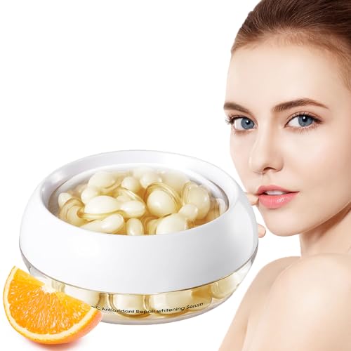 Vitamin C Serum for Face 30Capsules - Anti-Aging Vit C Face Oil - Dark Spot Correcting Glow Serum - Hydrating Facial Serum - Skin Care Serum for Uneven Skin Tone, Anti-Wrinkle, Reduces Fine Lines