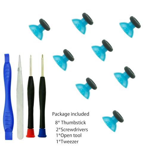 Image of CDHKOZ 8PCS Replacement Thumbstick for Xbox Core Controller, Repair Kit Analog Joysticks for Xbox one S /X /Elite Controller, Custom Thumb Sticks Parts for Xbox Series X S Controller (Black Red)