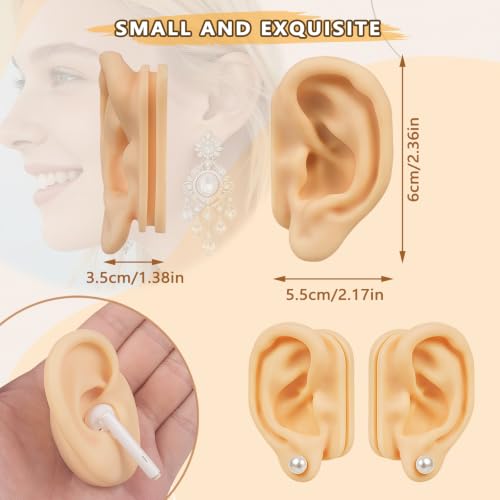 Image of 1 Pair Silicone Ear Model, Human Ear Model,Realistic Body Ear for Earrings Display,Ear Piercing Teaching,Exercise Display Props