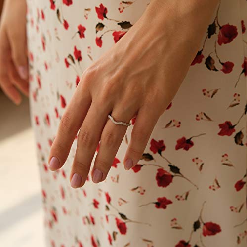 Sterling Silver Curved Wedding Band Ring Enhancer Pave Arched Rings4