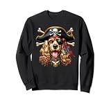 Cocker, épagneul, pirate, os croisés, Halloween, hommes, femmes, enfants Sweatshirt