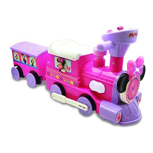 Kiddieland Minnie Ride-On Train with Caboose and Track Large