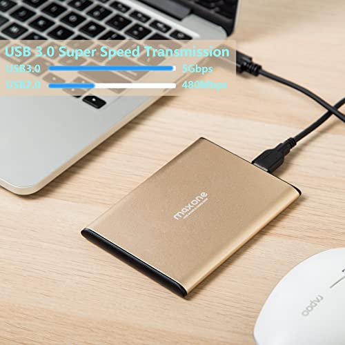 Maxone Externe Festplatte 500GB Tragbare festplatten 2,5 Zoll USB 3.0 Backups HDD Tragbare für TV,PC,Mac,MacBook, Chromebook, Wii u, Desktop, Laptop, Windows (500GB, Rosegold) – Bild 5