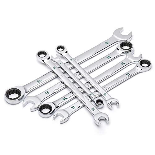 SATA 7-Piece Metric 120P Professional Combination Ratcheting Wrench Set with Universal Spline Drive and 120 Opening Positions, 8mm to 18mm - ST08043U SATA 7-Piece Metric 120P Professional Combination Ratcheting Wrench Set with Universal Spline Drive and 120 Opening Positions, 8mm to 18mm - ST08043U
