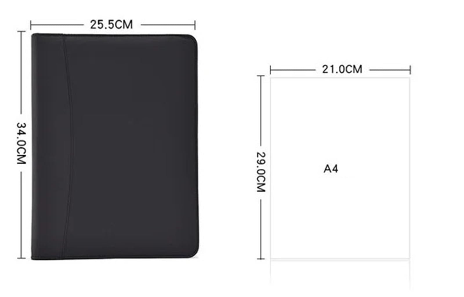 Borsa for documenti in pelle A4 Prodotti for archiviazione Cartella for file Organizer Raccoglitore ad anelli con cerniera Fascia ad anelli con calcolatrice Archivador Porta buste