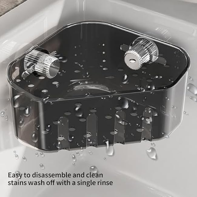 Sponge Holder for Sink - Sink Strainer Basket Sponge Rack - Suction Cup Food Catcher Storage Organizer for Home Shower Soap Toiletry Dorm Bathroom Hotel Apartment