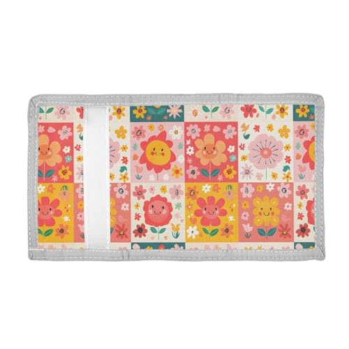 ALAZA Kids Wallets for Boys Girls Toddler Trifold Wallet Children Small Cute Flower Patch with Zipper Coin Pocket2