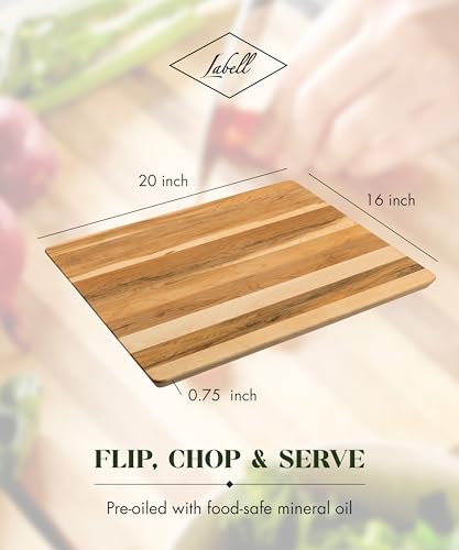 Tabla de cortar rectangular de madera de arce 20x16x0.75 pulg miniatura 5