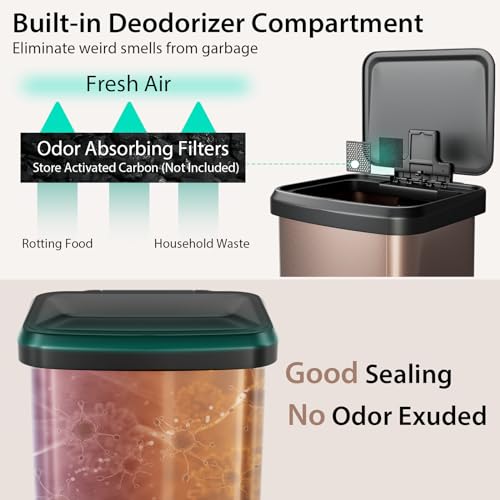 Caneca de Basura de Acero Inoxidable 50 L Rectangular miniatura 3