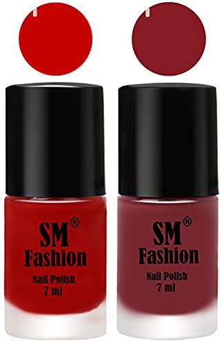Image of Long Lasting Nail Polish | Nail Paint Combo 7 ml Each) - Set of 2 Orange-Plum