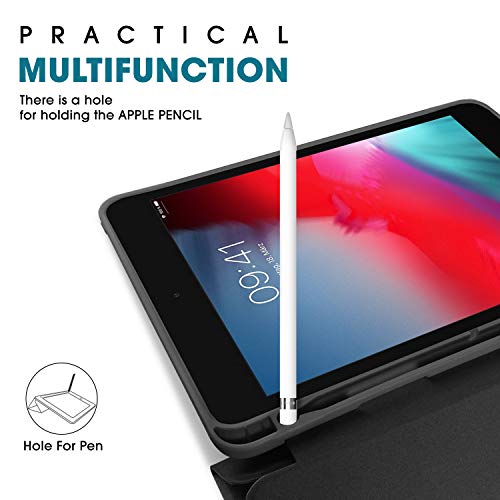 Image of GRIPP Tux Slim case pu Leather & Lightweight Protection with Smart flip Multi Angle Stand Transparent Back Cover for ipad pro (iPad Mini 5 & 4 - Black)