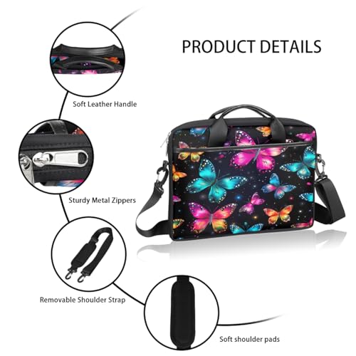 Maletín para portátil Galaxy colorido mariposa 15 pulg miniatura 4