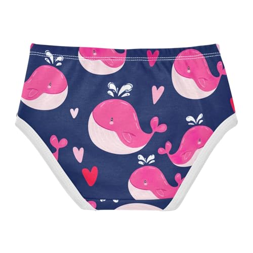 Cotton Girls Underwear Toddler Happy Pink Whales Navy Panties for Girl Animals Undies Kids Briefs 2t2