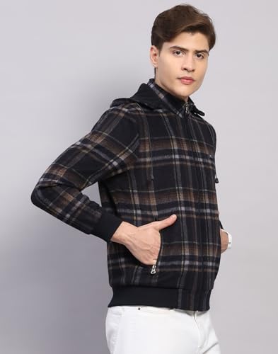 Image of Monte Carlo Mens Regular Fit Solid Hood Zipper Full Sleeves Winter Jacket| Warm Coat for Men | Stylish Zipper Jacket (Pack Of 1)