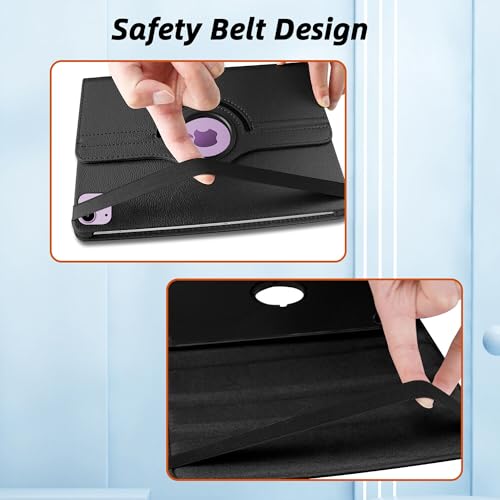 Image of TGK 360 Degree Rotating Flip Cover Case for iPad Air 11 Inch M4 /M3 /M2 2026 /2025 /2024 & Air 5th Gen 2022 /iPad Air 4th Gen 2020 10.9 Inch (Black)