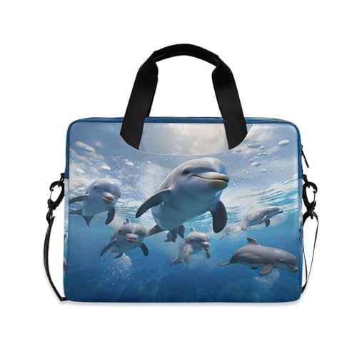 Bolso para laptop ALAZA dolphin ocean 15.7x11.8x3 in miniatura 1