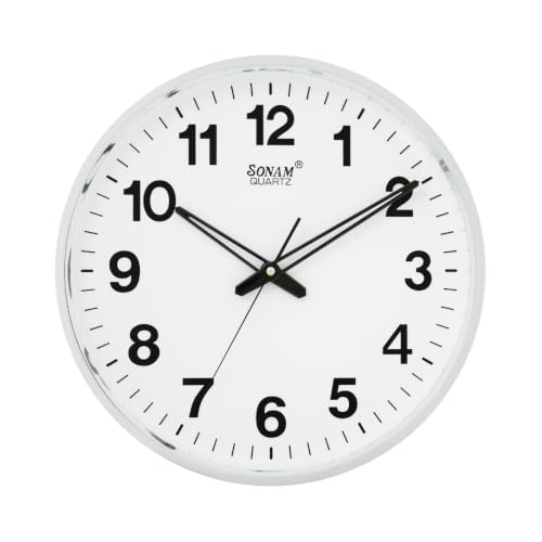 Sonam Quartz Round Wall Clock | Clean Silver Finish | Modern Mini...