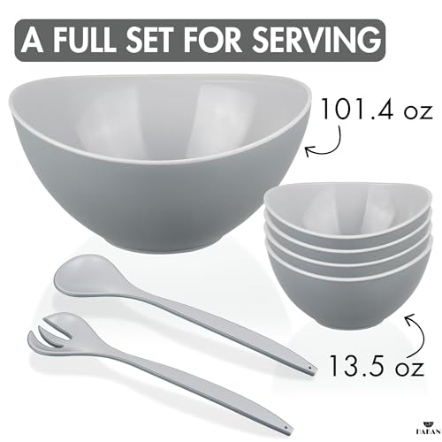 Set de 5 tazones apilables Hakan color gris miniatura 3