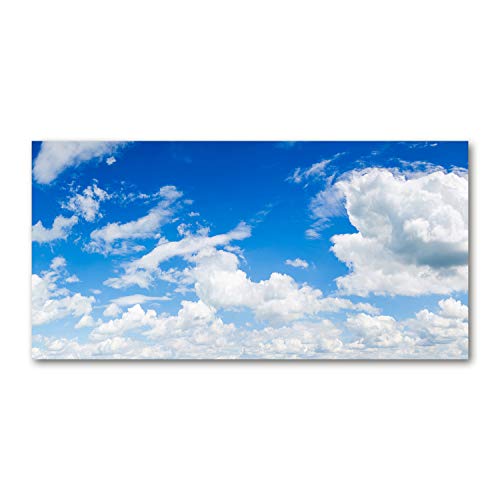 Crédence cuisine verre trempé 120x60cm fond de hotte nettoyable bleu ciel