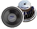 Pyle PLWB105 10-Inch 600W 4 Ohm Blue Wave Flame Series Chrome Subwoofers
