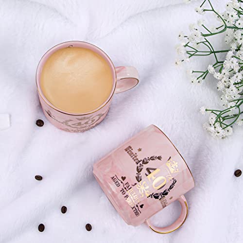 40th Birthday Gifts for Women, Fabulous 40 Limited Edition, 14oz Gold Pattern Coffee Mug, Microwave Dishwasher Safe, Unique Gift for Mum, Best Friend, Wife, Sister, Coworker, Beautifully Gift Boxed - Image 4
