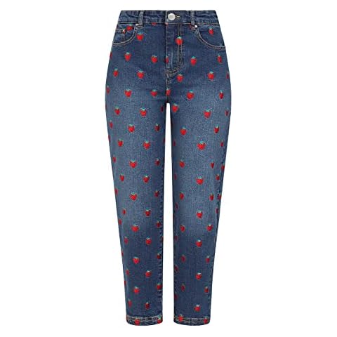 Hell Bunny Blue Strawberry Denim Jeans Cover