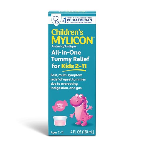 Childrens Mylicon All-in-One Tummy Relief Liquid For Indigestion for Kids Bubble Gum Flavor 4oz