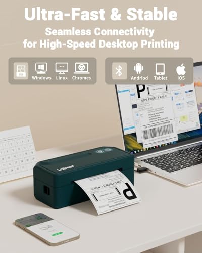 Imprimante d'étiquettes thermiques Bluetooth Labeer pour colis et e-commerce sur PC et mobile
