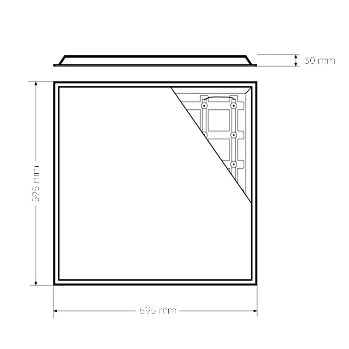 [Garantía Europea Panel LED 60X60 40W retroiluminado marco blanco. 120º Luz fría Para techo de placas de 60x60. Driver incluido (1)