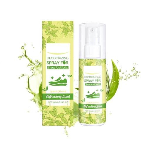 Spray desodorante para zapatos y eliminador de olores, spray para zapatos contra el olor, con fórmula vegetal, protección sostenible y eficaz contra el sudor