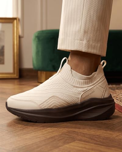 Image of Bacca Bucci EaseOn Walking Shoes for Men | Slip-On Sneakers with Stretch Knit Upper | Ortholite Comfort Insole | Lightweight EVA Sole | Daily Walking, Travel & Casual Wear