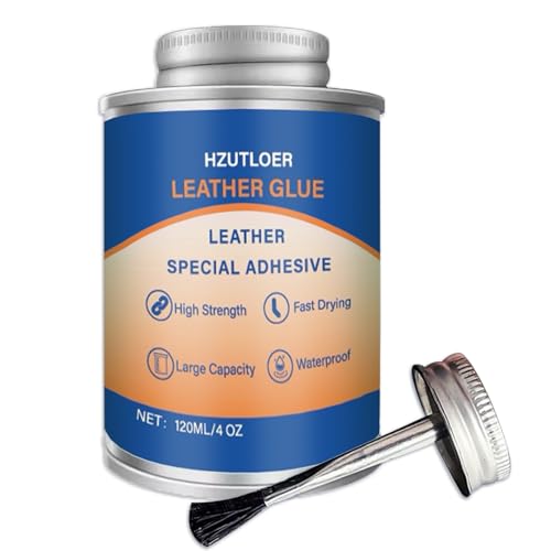 Leather Adhesive,120ML Leather Repair Glue Cement,Super Glue with Brush for Purses,Sofas,Furniture,Car Seat,Shoes,Waterproof, High Strength