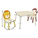 FAMIKITO Kids Table and 2 Chairs Set, 3 Pieces Wooden Activity Play Table Set, Toddler Table and Chair Set for Boys & Girls Daycare Home Children Playroom School Kindergarten (Lion & Monkey)