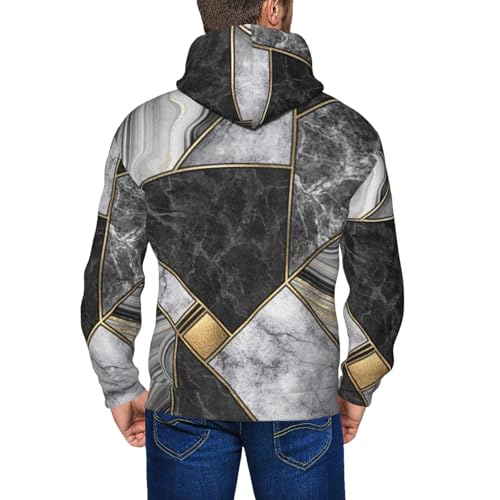 Sweat à capuche chaud imprimé marbre pour soirées fraîches et mi-saison