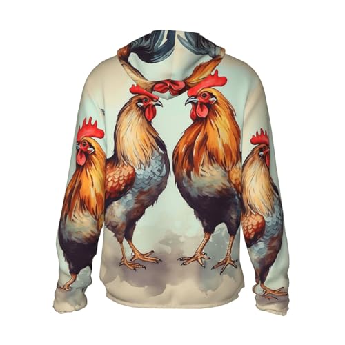 Rooster and Hen Sun Protection Hoodie Jacket UPF 50+ Full Zip Long Sleeve Sun Shirts with Pockets Rash Guard2
