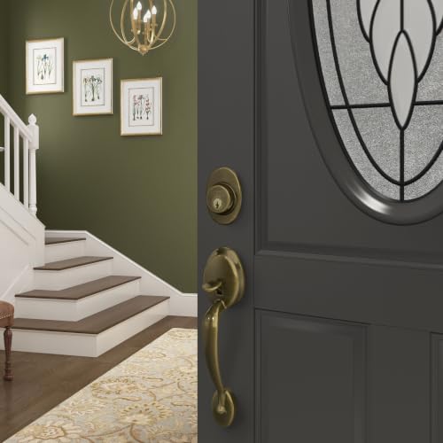 Image of SCHLAGE Front Door Handleset, Left Hand Accent Lever, Antique Brass