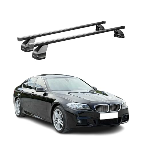 Menabo Dachträger Grundtäger kompatibel mit BMW 5er F10 Limo 2010-2016 Stahl 75kg Schwarz 2tlg Fixpunkte für Fahrradträger, Dachboxen, Skiträger Abschließbar Menabo Dachträger Grundtäger kompatibel mit BMW 5er F10 Limo 2010-2016 Stahl 75kg Schwarz 2tlg Fixpunkte für Fahrradträger, Dachboxen, Skiträger Abschließbar