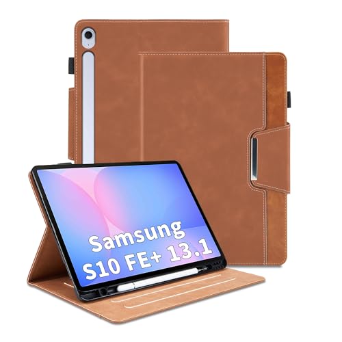 Funda para Samsung Galaxy Tab S10 FE Plus de 13.1 pulgadas modelo 2025 (SM-X620/X626B) – Funda de soporte de visión multiángulo con bolsillo y cierre magnético, funda protectora de piel sintética