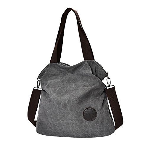 gazechimp Moda Feminina Bolsa De Lona Bolsa De Ombro Crossbody Sacos Sacola Bolsa Ocasional - Cinza