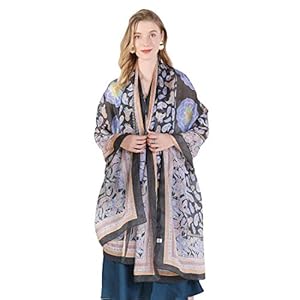DANA XU 100% Mulberry Satin Silk Summer Travel Scarf Extra Large Women Floral Shawl Oversize Soft Wraps For Evening Dresses