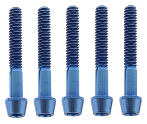 Vis Allen M6x35mm en titane conique bleu pour vélo lot de 5