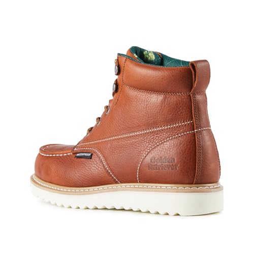 Work Boots for men Waterproof Comfortable 6" Full Grain Tumbled Leather Welt Slip and Oil-Resistant STEEL/SOFT Toe Construction Boots G6192D_G6158ST_G6282D_G6258ST4