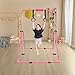 YEEGO DIRECT Gymnastics Bar with Rings,Gymnastics Bar for Kids Ages 3-10,Foldable Gymnastics Bar,Kids Gymnastics Bar Expandable for Home Training Kids Gifts for Grils Boys (Pink)