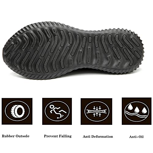 Image of Drecage Steel Toe Safety Shoes for Women Men Work Shoes Industrial & Construction Sneakers Puncture Proof Lightweight Working Shoes