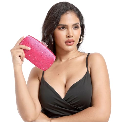 Image of Boutique De FGG Women's Crystal Clutch Evening Bag Bride Handbags for Wedding Party Diamond Rhinestone Clutch Purse,Mini,Mini